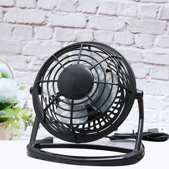 Niceauty Black Portable USB Personal Cooling Fan with Anti Slip Base and Detachable Cover