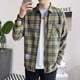 thumbnail image 4 of Camisa y blusa para hombre, manga larga, para hombre, con bolsillo, a cuadros, marca barata, botones, ropa de lujo original, estética social, cuello, 4 of 5