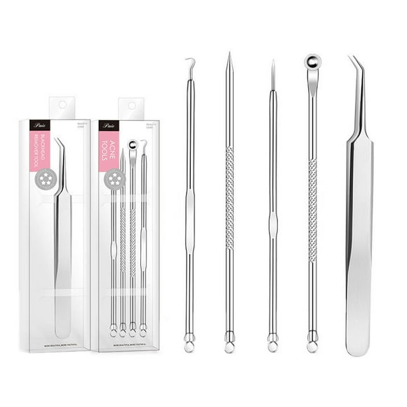 Penkiiy Blackhead Remover Tool, Pimple Popper Tool Kit, Blackhead Extractor Tool for Face, Extractor Tool for Comedone Zit Acne Whitehead Blemish, Stainless Steel Extraction Tools