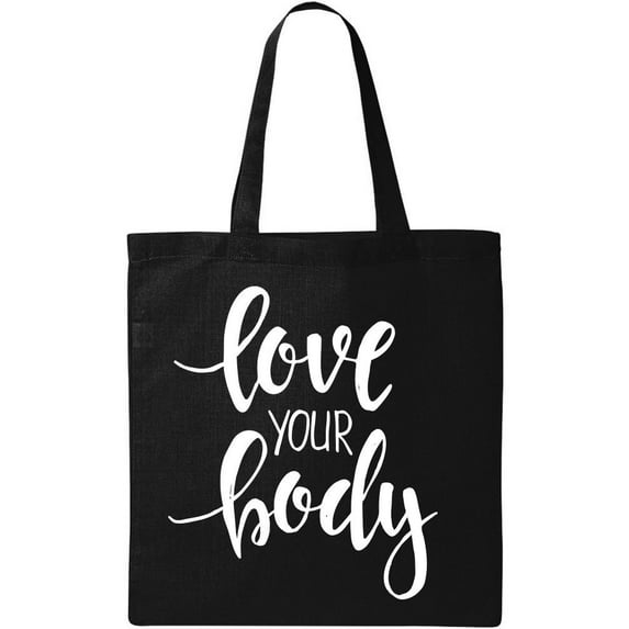 Smartprints Love Your Body Tote Bag - Image by Shutterstock, One Size Cotton Canvas Tote Bag