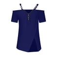 thumbnail image 5 of Women's Fashion Color Casual V-Neck Short Sleeve Loose T-Shirt Tops, 5 of 6