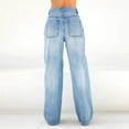thumbnail image 6 of WTOBBY Women's Retro High Waist Loose Straight Leg Jeans, Personalized Wash Retro Denim Pants for a Fashionable Style, Comfortable Fit with Classic Design,Blue L, 6 of 8
