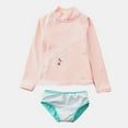 thumbnail image 5 of Baozhu Toddler Little Big Girl Unicorn 2 Piece Long Sleeve Bathing Suit Swimsuit, 5 of 5