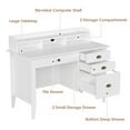 thumbnail image 5 of Homfa 47 in Computer Desk, Home Office Writing Table with 4 Drawers and Hutch Shelf, White, 5 of 7