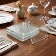 thumbnail image 5 of Creative Home 4-Piece Tempered Glass Textured Clear Coaster, 5 of 10