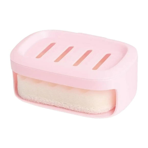 Jabonera con drenaje, jabonera desmontable, jabonera con drenaje automático Rosa claro