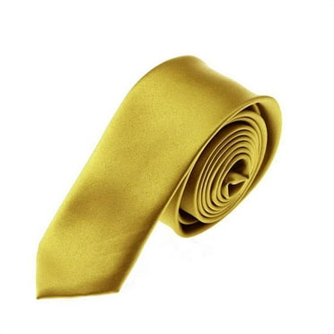 Solid Mustard Skinny Men's Necktie