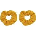 thumbnail image 3 of Motique Accessories Set of 2 Large Solid Hair Scrunchies (Mustard), 3 of 7