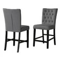 thumbnail image 6 of Faux White Marble Counter Height Dining Set with Wood Storage and Gray Chairs, 6 of 6