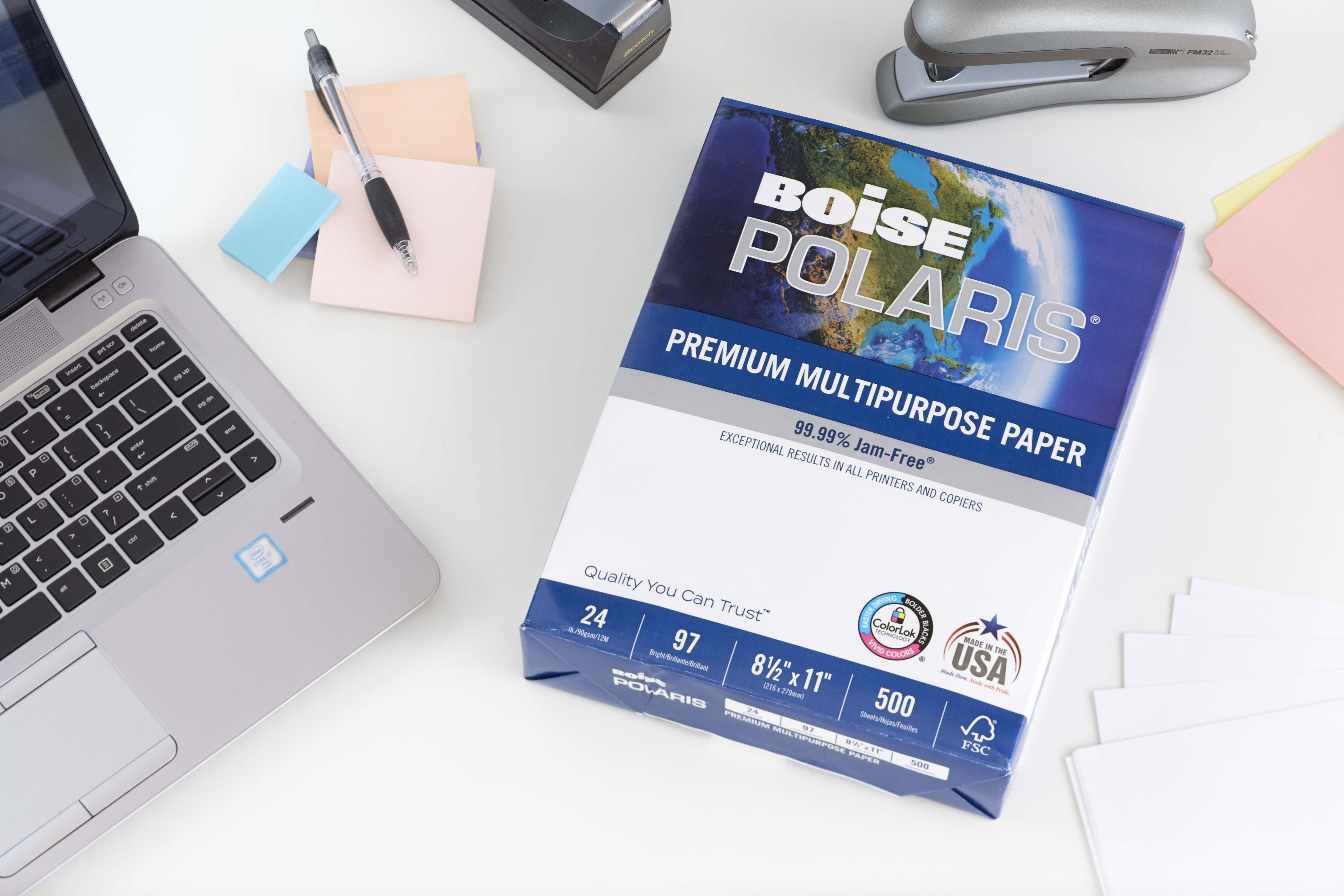 (3 pack) BOISE POLARIS Premium Multipurpose Copy Paper, 8.5" x 11" Letter, 97 Bright White, 20 lb., 1 Ream (500 Sheets)
