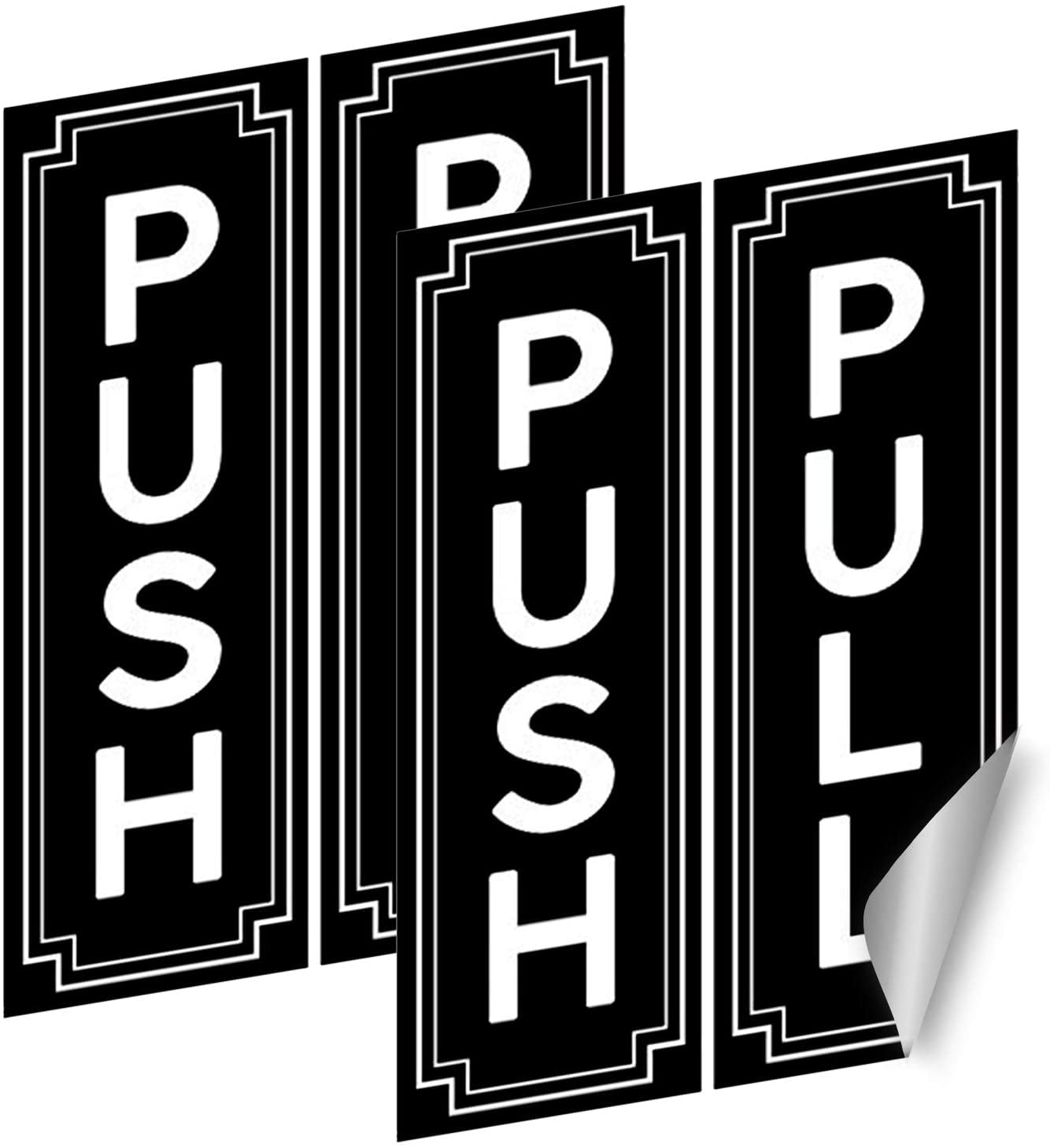 PUSH AND PULL VERTICAL STYLE STICKERS 