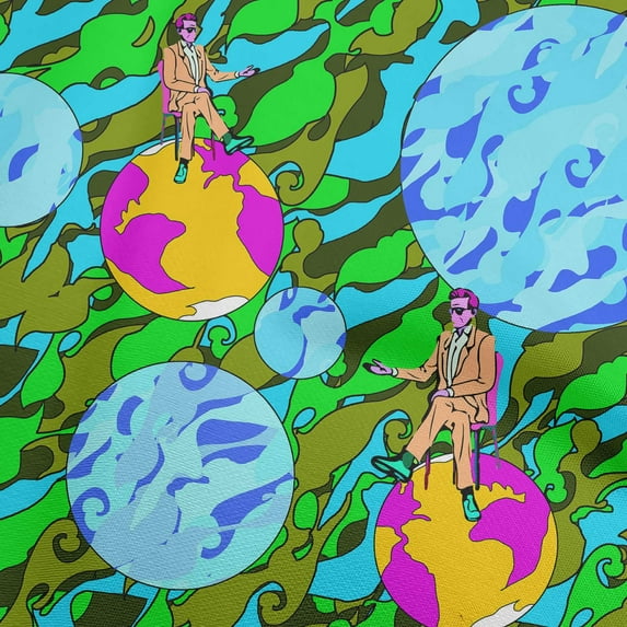 oneOone Georgette Viscose Pear Green Fabric Abstracts Sewing Fabric By The Yard Printed Diy Clothing Sewing Supplies 42 Inch Wide