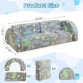 thumbnail image 4 of LinkRomat 10Pcs Modular Kids Play Couch Glow, Convertible Play Couch, Instant Rebound 28D Foam Toddler Couchs, Kids Imaginative Furniture for Playroom (Gray & Dinosaur), 4 of 10