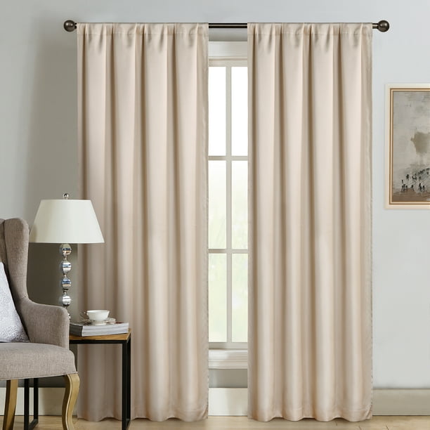 Crescent Double Layer Total Blackout Rod Pocket Single Curtain Panel 52 ...