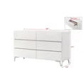 thumbnail image 5 of California King 5pc Modern Bedroom Set, Lacquer Wood Bed, Nightstand, Dresser Mirror and Chest, White/Silver, 5 of 10