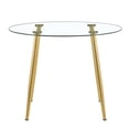 thumbnail image 6 of Tcbosik Round Glass Dining Table, 40 inch Kitchen Dinner Table with Metal Legs, Circle Leisure Coffee Table for Living Room, Gold, 6 of 8