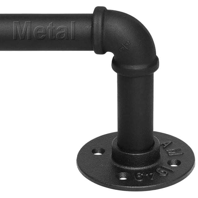 Barras de cortina para ventanas de 66 a 120 pulgadas, 1 pulgada, color negro, cortinas opacas ajustables resistentes para techo, recámara, patio