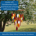 thumbnail image 3 of Blue Handworks Desert Sands Waterfall Windchime - Hanging Glass and Driftwood Wind Chimes Garden Décor, 3 of 5
