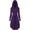 thumbnail image 1 of Vestido gótico de mujer, ropa medieval, disfraz de Halloween, vestido renacentista con capucha para Halloween, carnaval, 1 of 5