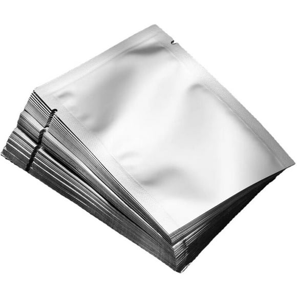 Total Clearance 100Pcs Aluminum Foil Packaging Bags Flat Vacuum Sealer Mylar Pouch Heat Resistant Chicken Meat Packaging Bag for Home Kitchen (14X20Cm)