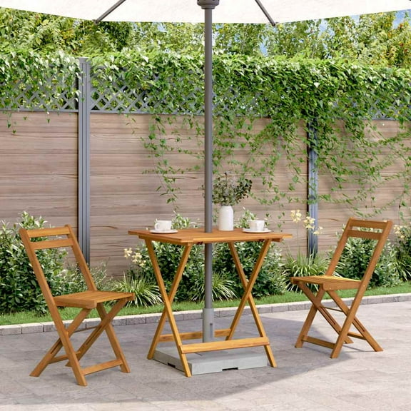 vidaXL Folding Patio Table 35.4"x29.5" Solid Acacia Wood