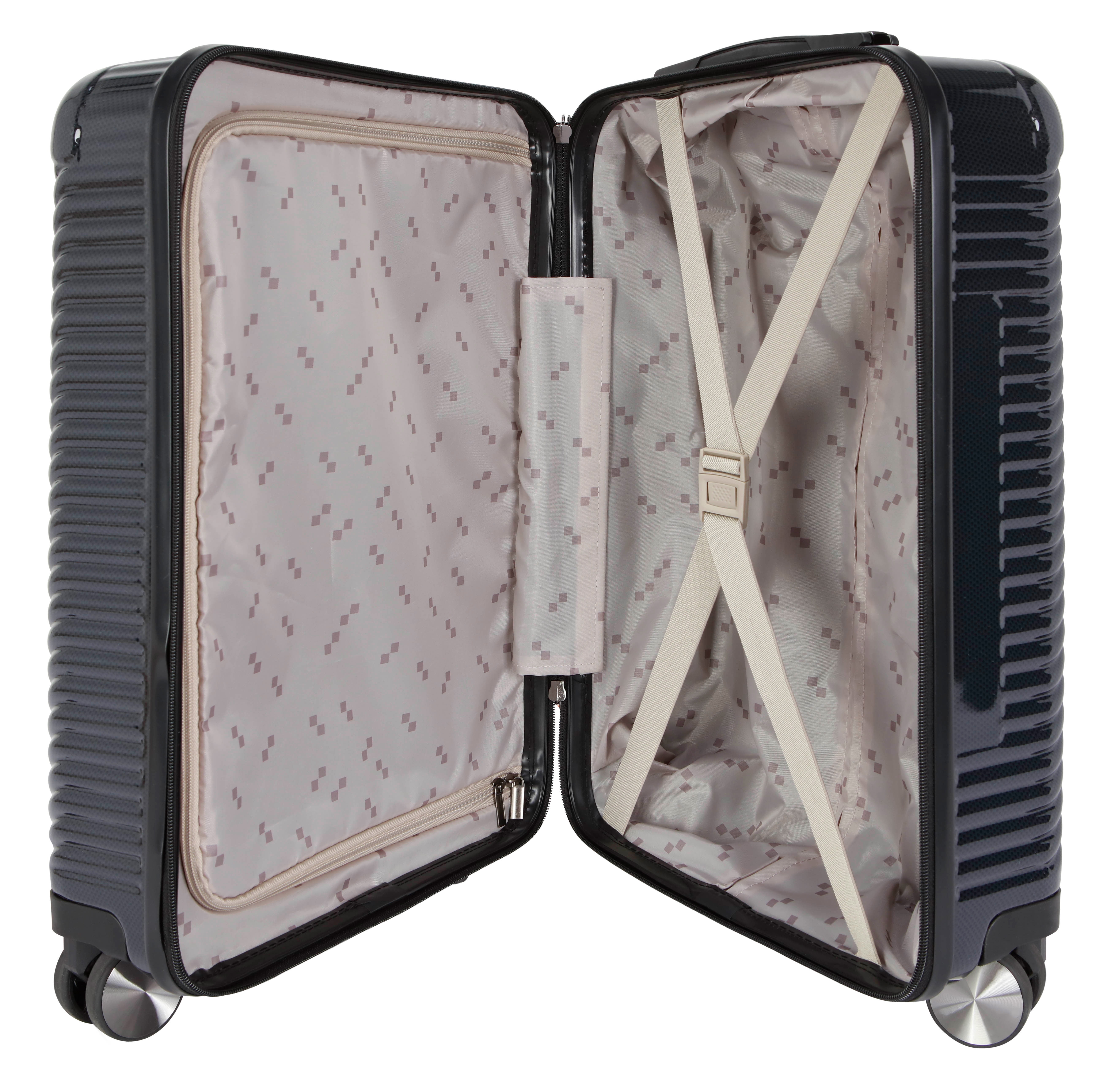 Ecotech Veer 20-inch Hardside Travel ABS Carry-on Luggage, Obsidian Black, All Ages