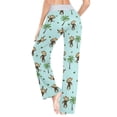 thumbnail image 5 of ALAZA Funny Monkey and Tree Palm Women's Comfy Pajama Pants Sleepwear Wide Leg Drawstring Bottoms XS, 5 of 7