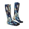 thumbnail image 4 of Lsque Abstract Blue Squares Printed Crew Socks Men's Women's LightWeight Thin Casual Calf Socks ,Knee High Socks,Cotton Socks, 4 of 9