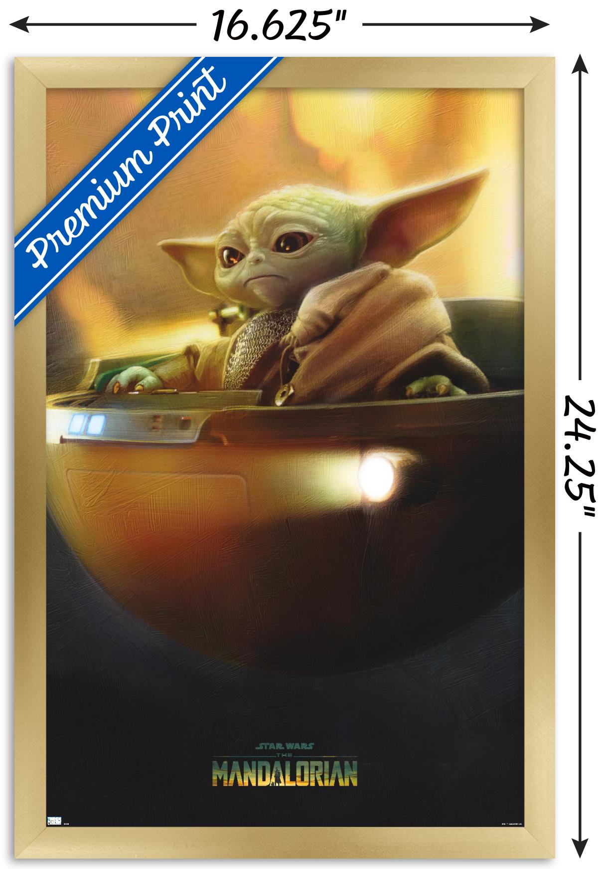 Star Wars: The Mandalorian Season 3 - Grogu in Pod Wall Poster, 14.725" x 22.375" Framed