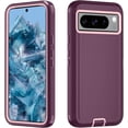 thumbnail image 1 of AIR-for Google Pixel 9/9 Pro Case, Protective Heavy Duty 3-Layer Shockproof Hard Cover Tough Rugged Dust/Drop Proof Full Body Durable Anti-Fingerprint with Port Protection, Purple and Pink, 1 of 4