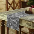 thumbnail image 4 of Christmas Table Runner, Grey White Snowflakes Pattern Cotton Linen Tablecloth Holiday Farmhouse Table Decor for Home,Kitchen,Dining Room,Indoor,Outdoor,13X108 Inches Extra Long, Winter, 4 of 7