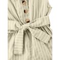 thumbnail image 4 of EYIIYE Barboteuse pour Tout-Petites Filles avec Ceinture à Rayures Sans Manches Col Combinaison, 4 of 7