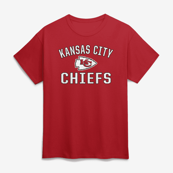 Men's Logo Athletic Red Kansas City Chiefs Cotton Victory Arch T-Shirt