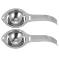 thumbnail image 3 of Egg Separator Tool 2Pcs Silver Stainless Steel for Kitchen Use Compact Egg White Separator from Yolk, 3 of 5