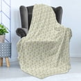 thumbnail image 4 of Floral Soft Flannel Fleece Throw Blanket, Thriving Spring Garden Design with Sketch Flowers Seasonal Flowers, Cozy Plush for Indoor and Outdoor Use, 50" x 70", Off White Yellow, by Ambesonne, 4 of 5