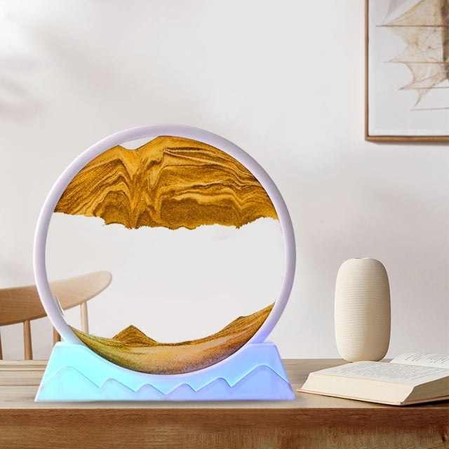Lámpara De Mesa 3D Dynamic Sand Art RGB Color que cambia el marco de arena que fluye 3D Deep Sea Sandscapes WDOplteas Para estrenar