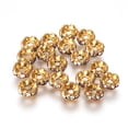thumbnail image 2 of Brass+Rhinestone Brass Rhinestone Spacer Beads Grade A Wavy Edge Raw(Unplated) Nickel Free Rondelle 6x3mm Hole: 1mm, 2 of 2