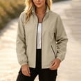 thumbnail image 2 of OGLCCG Rain Jacket for Women Waterproof Lightweight Stand Collar Windbreaker Jacket with Pockets Outdoor Softshell Jacket,Size S-XXL, 2 of 7