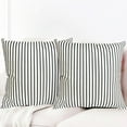 thumbnail image 2 of Decorative Throw Pillow Covers Set of 2 Black Pillow Covers 20x20 inch Throw Pillow Cases Linen Square Pillow Case,Farmhouse Outdoor Modern Striped Pillow Covers for Couch Sofa Living Room, 2 of 6