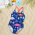 thumbnail image 6 of ASFGIMUJ Toddler Swimsuits For Girls One Piece Summer Sweet And Cute Dinosaur Wimsuit Rash Guard Swimwear Kids Bathing Suits,Size 6 Years-7 Years Blue, 6 of 9