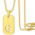 thumbnail image 1 of TINGN Gold Initial Necklaces for Men Women Stainless Steel Box Chain 22 Inch Monogram Capital Necklace, 1 of 5
