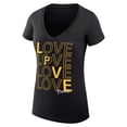 thumbnail image 2 of Women's G-III 4Her by Carl Banks Black Pittsburgh Pirates Love Graphic Team V-Neck Fitted T-Shirt, 2 of 5