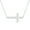 White, variant on Womens Modern Simple Long Thin Religious Cross Pendant Necklace Gold Plated .925 Sterling Silver
