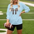 thumbnail image 1 of Chandail en Molleton Sans Capuche pour Femmes - Imprimé Football, Col Rond Surdimensionné pour Tenue Décontractée et de Jour de Match, 1 of 3