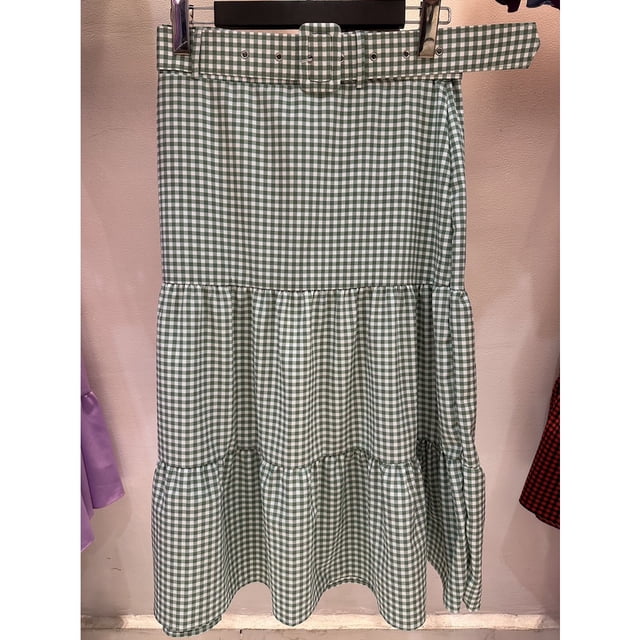Falda 3 Marias Con Cinturon Estampado Ajedrez-0154 Deng Xun unisex