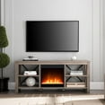 thumbnail image 2 of Evelyn&Zoe Sawyer Rectangular TV Stand with Crystal Fireplace for TV's up to 65", Gray Oak, 2 of 9