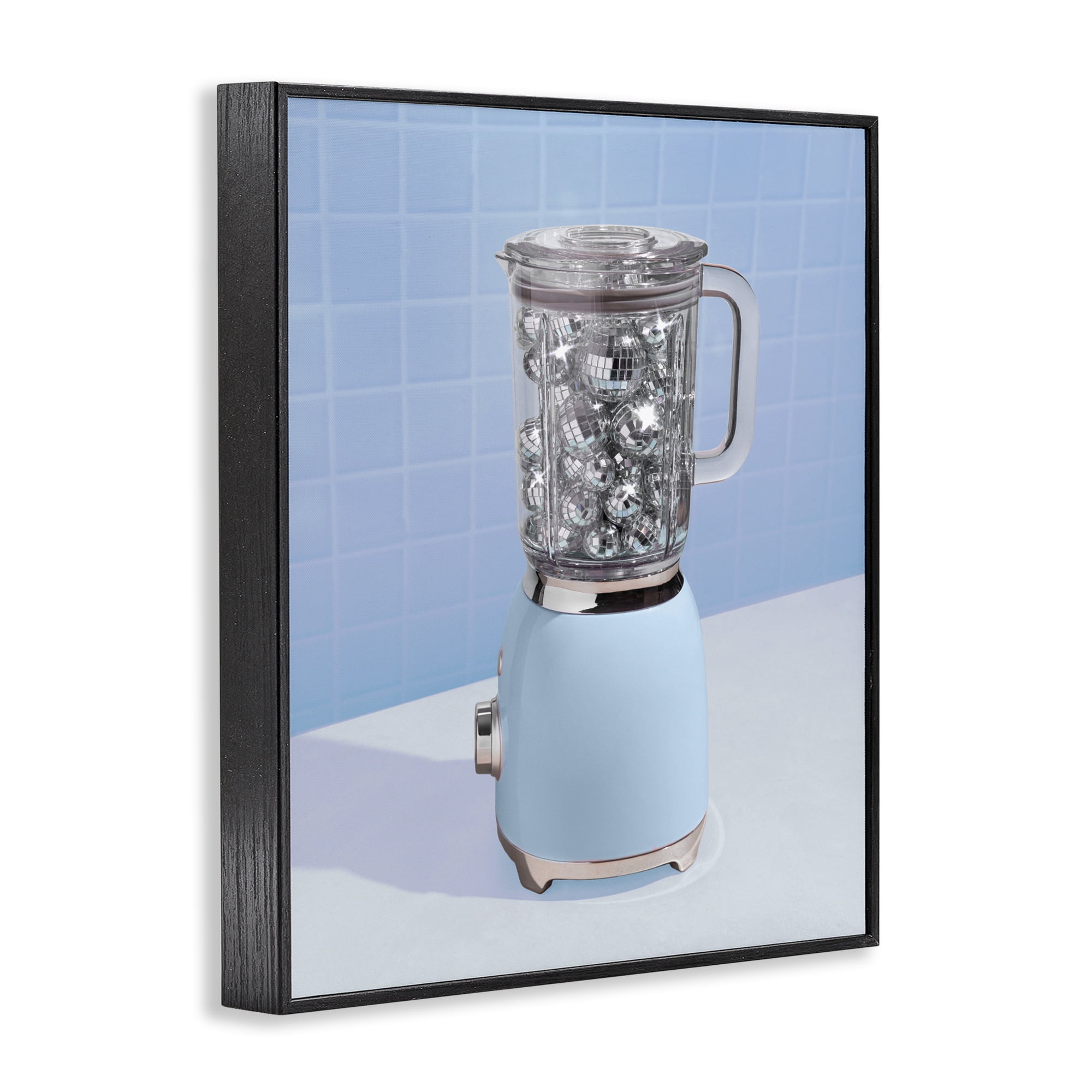 Stupell Industries Disco Drink Mixer over Blue Black Framed Giclee Art, design by LISH Creative