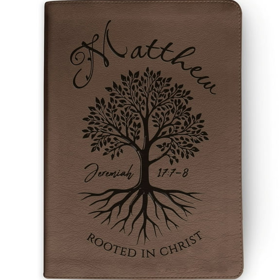 Personalized ESV Journaling Bible, Custom Engraved Name, Rooted in Christ Tree Design, Christian Gift, Bible Gifts for Her, Gifts for Him