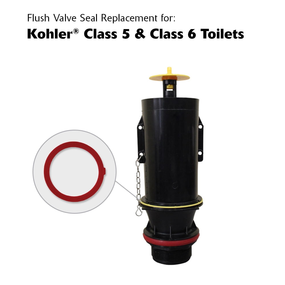 Korky Fits Kohler Class 5, 6, & Mansfield Flush Valve Seal Kit - Long Lasting Red Rubber- 437RM