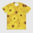 thumbnail image 3 of T Shirt For Men Sunflower Print Yellow Gerbera Flowers Awesome O Neck Popular Tee Shirt Summer Coupl, 3 of 7